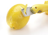 Citrus squeezer with knife and zester