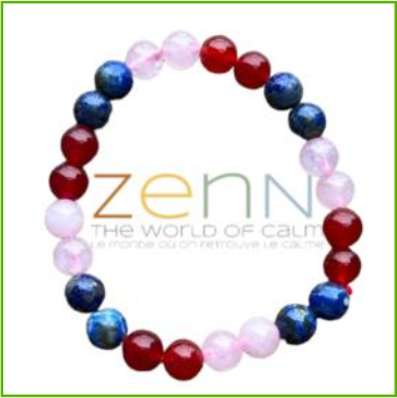 Friendship, Red Carnelia, Rose Quartz & Lapis Lazuli Stone  Bead Bracelet 