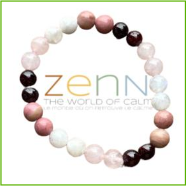 Love, Moonstone Garnet, Rhodonite & Rose Quartz Stone Bead Bracelet